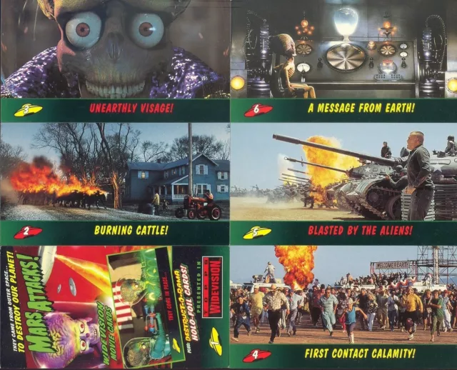 Mars Attacks Widevision  Topps 1996 The Movie Set Of 72 Cards