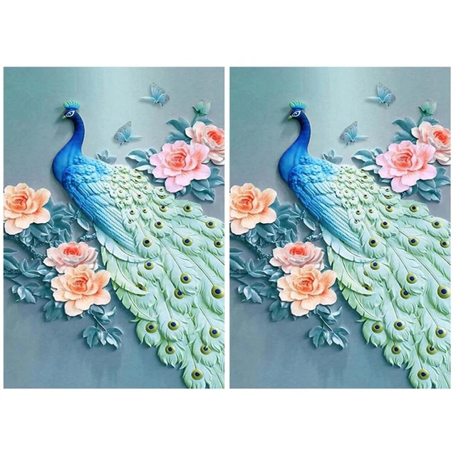 2 stücke diy 5d perlen malerei stickerei kreuzstich malerei bilder diy kunst