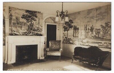 RPPC, Hinsdale, NH, Early Interior View of Hinsdale House Scenic Wall Paper