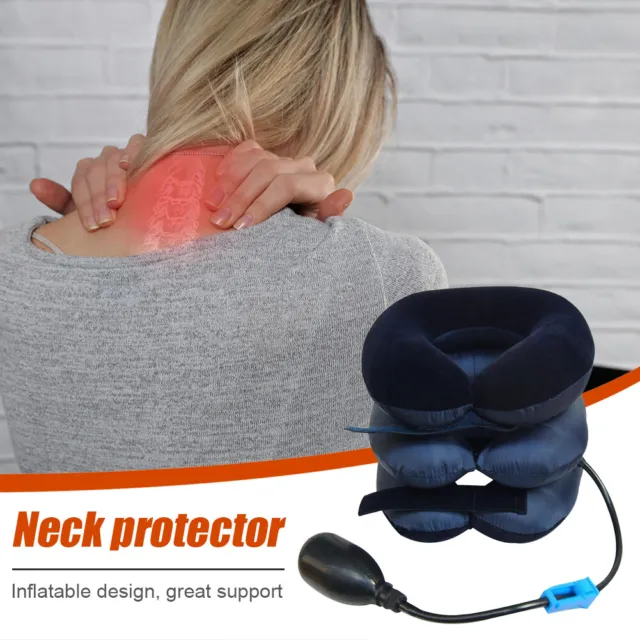 Inflatable Cervical Collar Neck Relief Traction Brace Support Stretcher Device 3