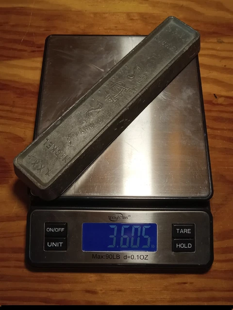 Antique 3.6 Lbs Federated Metals Corporation Genuine Xxxx Nickel Bar Super Cool