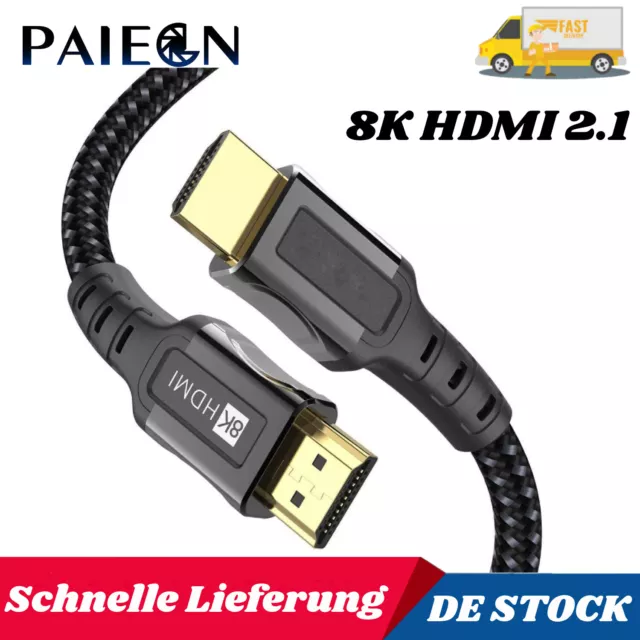 High Speed 8K UHD 2.1 HDMI Kabel 48Gbit/s 8K@60Hz HDR eARC für TV  PS4/3 XBOX 2m
