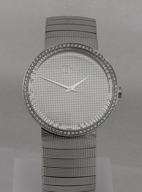 Christian Dior La D De Steel Diamond Bezel 38mm Quartz Watch CD043111