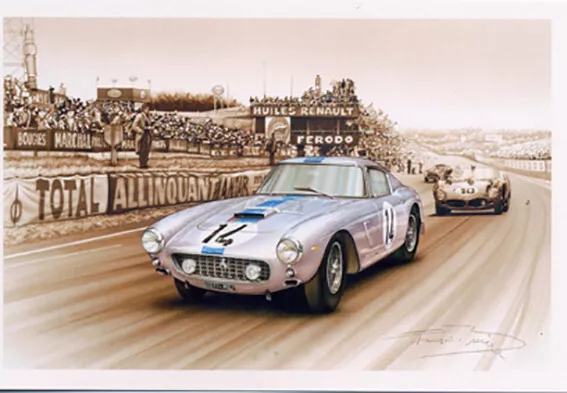 Carte postale:  Ferrari 250 GT SWB Le Mans 1961