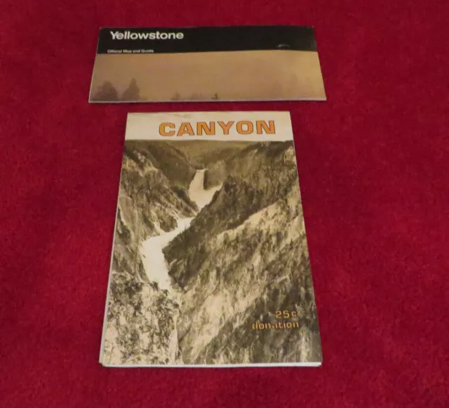 YELLOWSTONE NATIONAL PARK Maps 1992-1993 Lot of 2 - Official Guide & Canyon Map