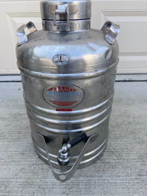 Vintage AerVoid Thermal Liquid Carrier 3 Gallon Stainless Steel Made in USA 901