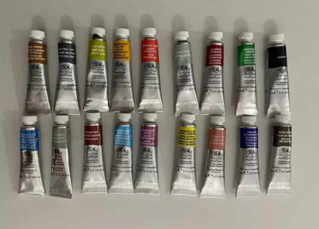 Winsor and Newton Professional Watercolour artists paint 18x5ml Series 1,3,4