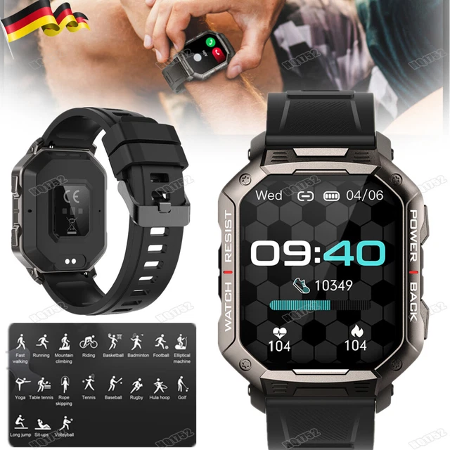 Smartwatch Militare Uomo - Fitness Tracker Con Chiamate, Pressione, Cardio, Sonno, IP68, Schermo 1.39"