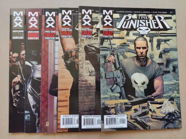 Punisher MAX #1-6 Lot (2004 7th Series) Garth Ennis VF To VF/NM 2 3 4 5