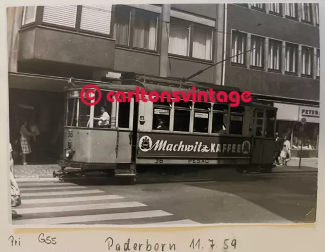 TW 36 Paderborn 1959 I historisches Tram Straßenbahn Foto
