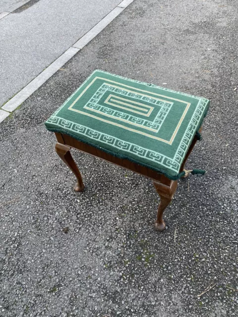 Mahogany Piano Stool With Tapestry Seat