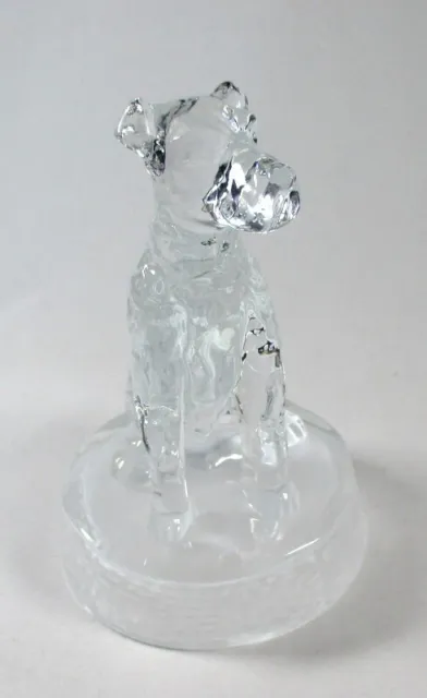 Clear Glass Crystal Dog Hound Terrier Paperweight Figurine 5.5” or 15cm