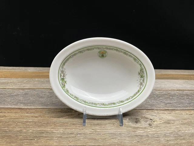 Southern Pacific “Large Leaves”  Sunset Pattern Small Oval Bowl By Bauscher