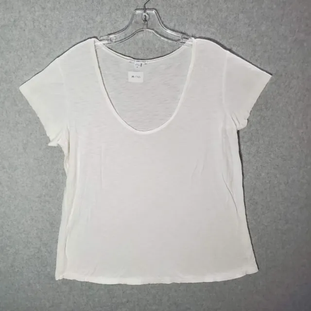James Perse Women Top 4 White T-Shirt Short Sleeve Scoop Neck Tee
