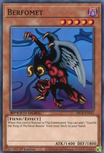 Yugioh! Berfomet - SBCB-EN043 - Common - 1st Edition Near Mint, English