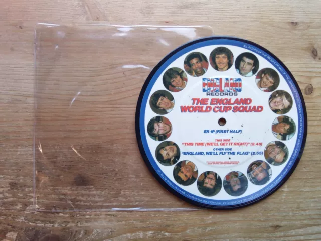 England World Cup Squad This Time Excellent 7" PICTURE DISC Vinyl Record ER1P