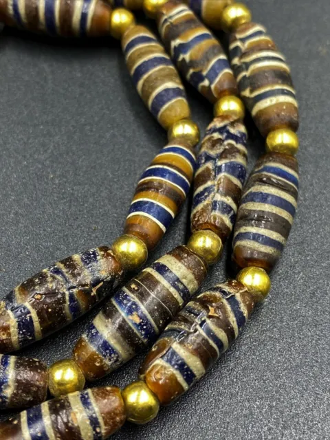 Ancient Old antique Pyu dynasty Glass beads rare trade  From southeast Asia 3