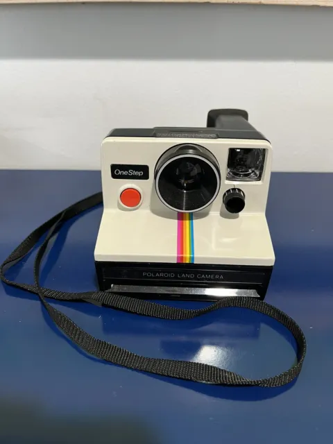 Polaroid One Step Rainbow Instant Land Camera Black Beige WORKS Vtg 70s 80s