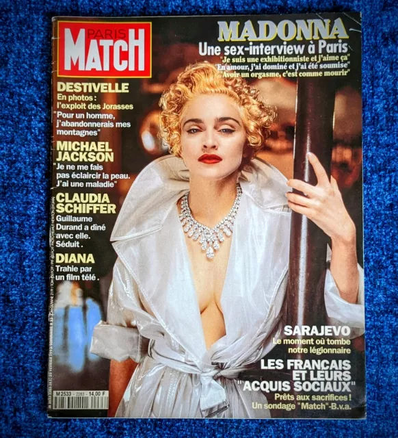 MADONNA PARIS MATCH MAGAZINE FRANCE  1993 Body Of Evidence Promo Era