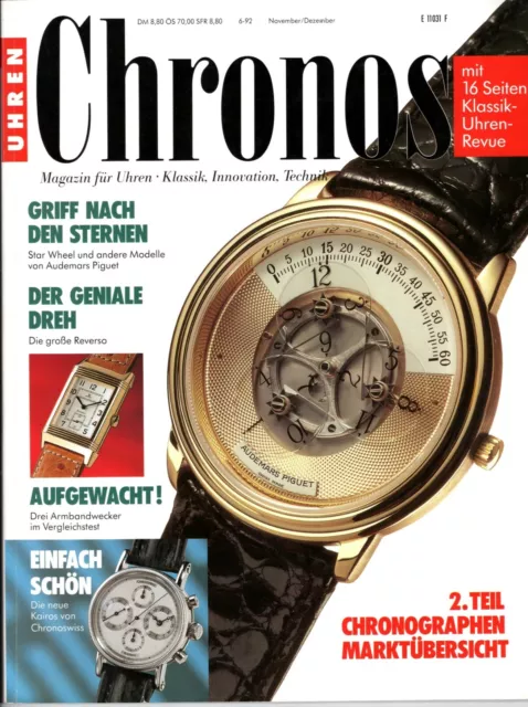 Zeitschrift  Chronos, Magazin für Uhren - Klassik, Innovation, Nov./Dez. 1992