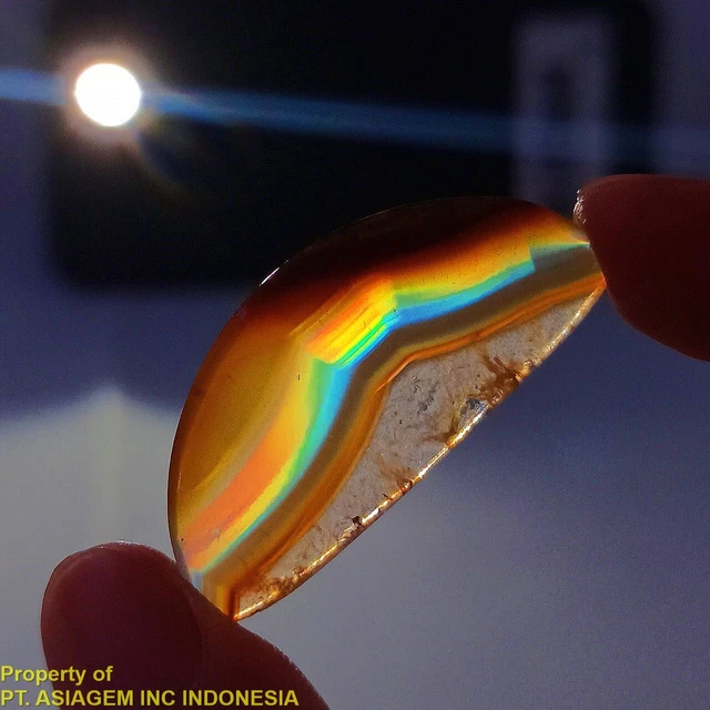 16ct 'A' Grade Rainbow IRIS AGATE ~Multi-Color Fire~ 1-of-a-kind ~100% Natural