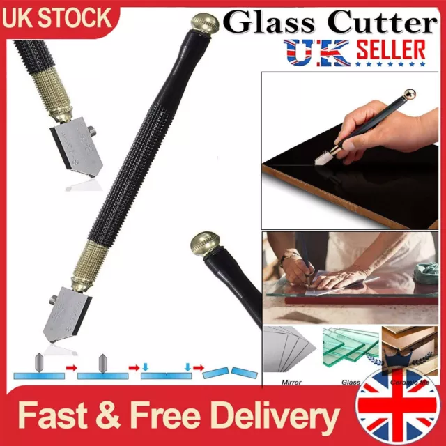 Professional Glass Cutter Oil Lubricated Cutters With Grip Carbide Precision UK