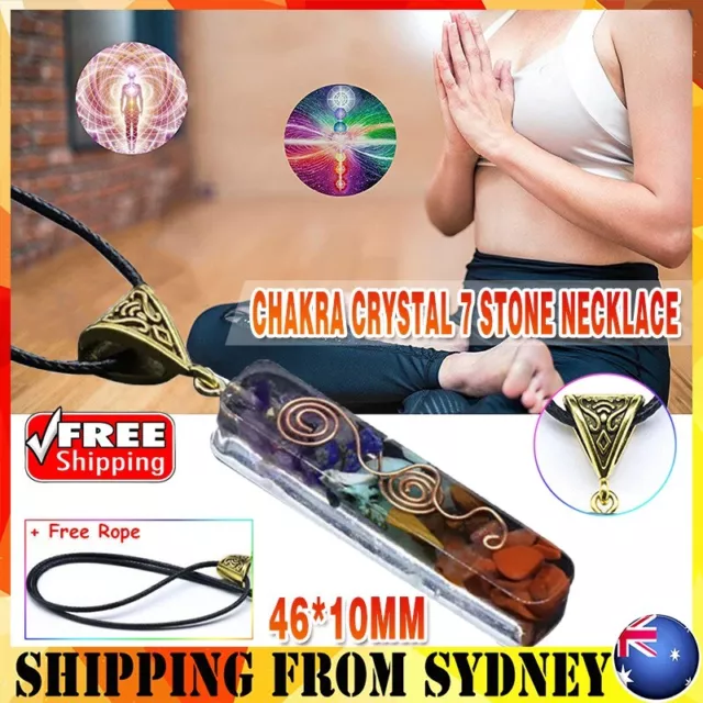 Crystal Stone Holder Necklace 7 Pcs Natural Jewelry Gift For Women Men  Pendant
