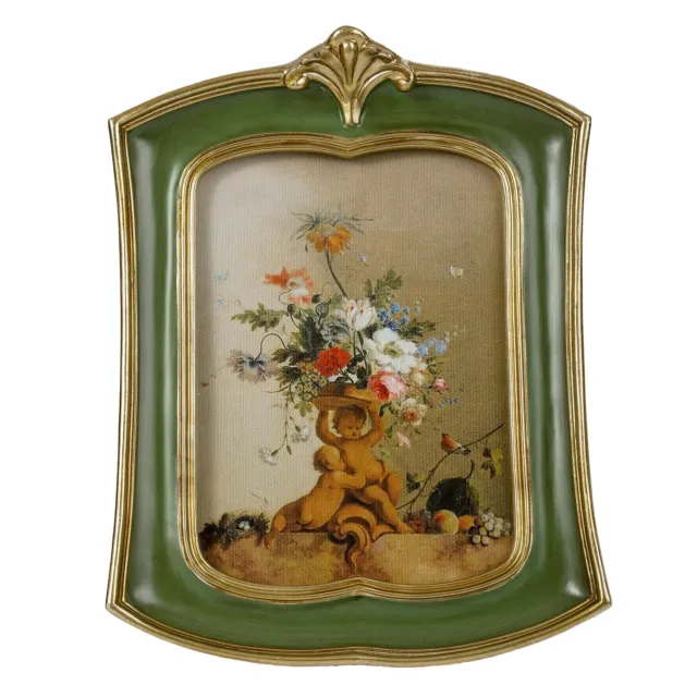 Kangce Vintage Picture Frame 4x6 Antique Ornate Photo 4 x 6, Green