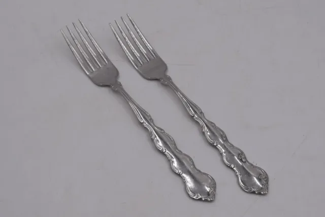 Vintage 2 X Oneida MOZART  17.5cm Deluxe Stainless Steel Dinner Forks - Cutlery