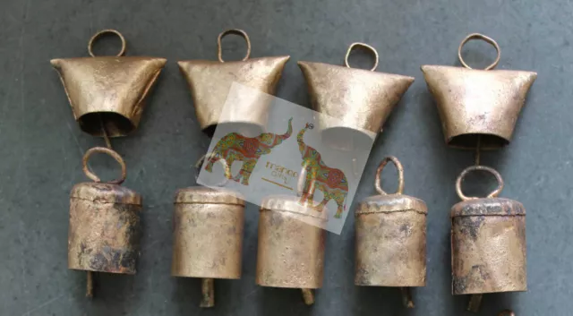 Tin Metal Bells Decorative Home Decor Bronze Vintage Collectibles Bell 10 Pcs