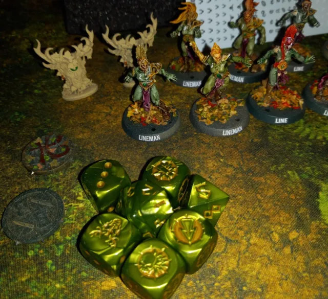 Blood Bowl Athelorn Avengers Wood Elf Team GW Dice Painted Treeman strong branch
