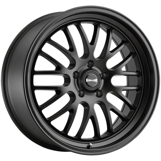 4-Ridler 607 18x8 5x4.75" +0mm Matte Black Wheels Rims 18" Inch