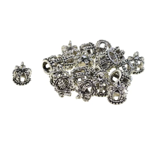 20x 3D Tibetan Silver Hollow Crown Dangle Charms Pendants Jewelry Crafts DIY
