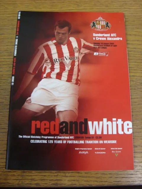 10/08/2004 Sunderland v Crewe Alexandra  . FREE POSTAGE on all UK orders.