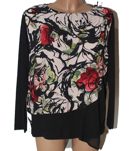 Maglia blusa donna manica lunga viscosa tshirt M