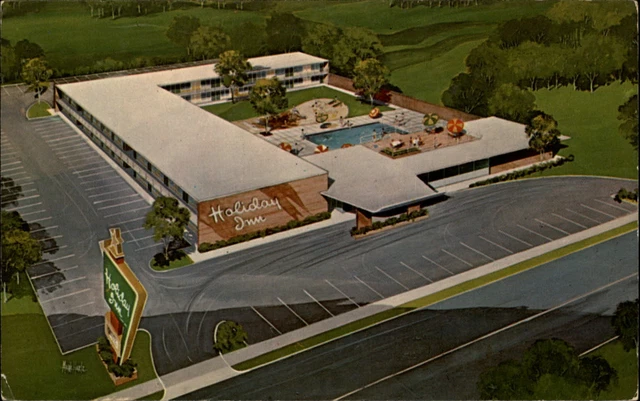Sunnydale California swimming pool aerial view artist rendering  postcard sku521