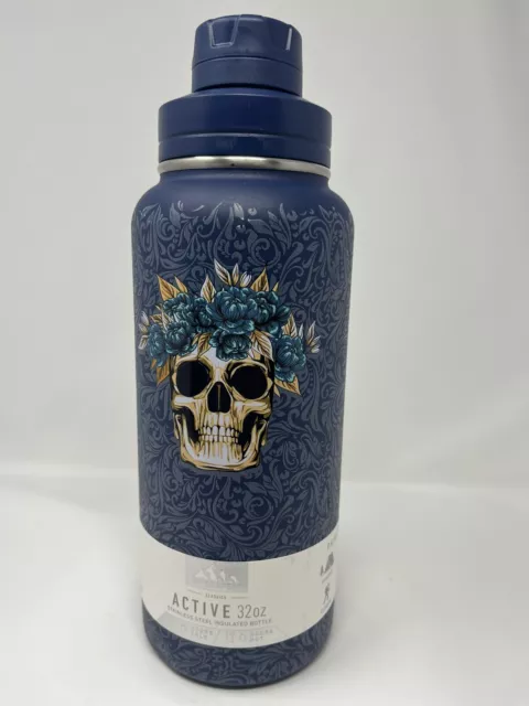 HydraPeak Skulls Active 32 oz Wide Mouth Insulated Bottle HALLOWEEN Brand  New