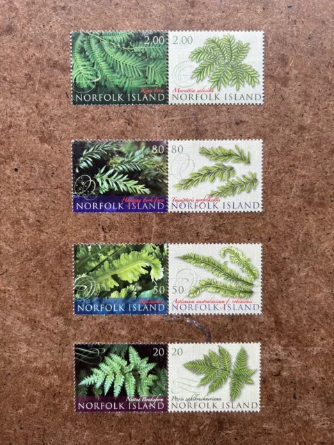Norfolk Island 2008, Rare Ferns, 4 Se-tenant Pairs, SG1028-1035. MNH