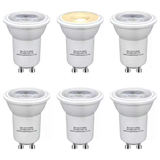 6 x Mini GU10 LED Ersatz Halogen Glühbirnen 35 mm klein GU10 35W