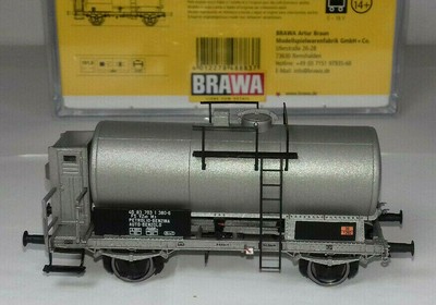 FS Carro Cisterna Tipo M4 senza garitta Trasporto nafta grigio. BRAWA BRAWA 48866 