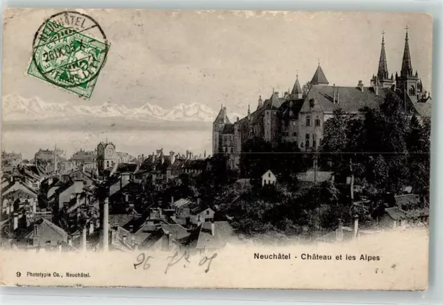 39490242 - Neuchâtel Schloss Neuenburg Stadt 1905
