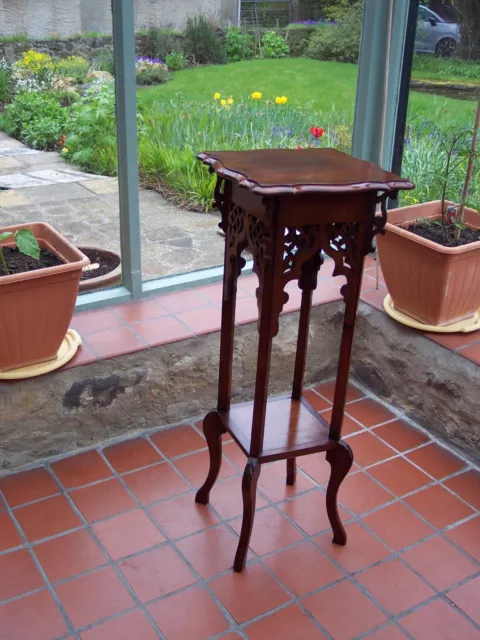 Victorian ornate mahogany plant stand