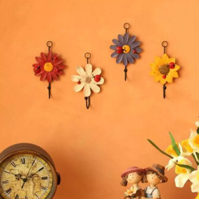 Flower Resin Crafts Wall Coats Hooks Resin Hooks Crafts Home Decoration Pendants