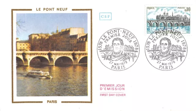 Enveloppe FDC FRANCE LE PONT NEUF 1978 PARIS n3