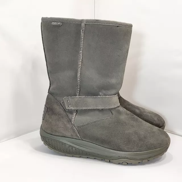 Sketchers Women's Shape Ups Gray Leather Suede XL Bollard Wedge Toning Boots 7.5 Sketchers Women's Shape Ups Gray Leather Suede XL Bollard Wedge Toning Boots 7.5