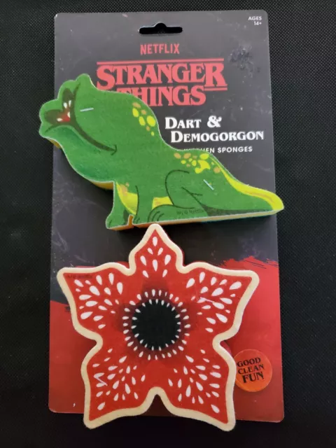 STRANGER THINGS Dart and Demogorgon Kitchen sponges Promo Netflix NEW
