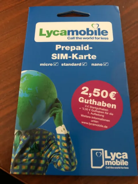 German Lycamobile sim card with no credit to sell