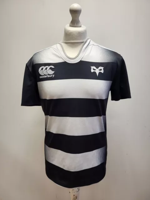 C566 Mens Canterbury Ospreys Black Grey Training Rugby Shirt Uk L