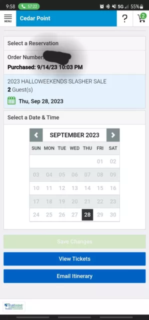 Two Virtual Cedar Point Tickets for September 28, 2023 3