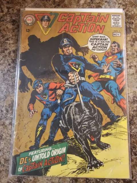 Captain Action #1 (1968) Origin Issue, Superman Cover - Silver Age DC Comics GD